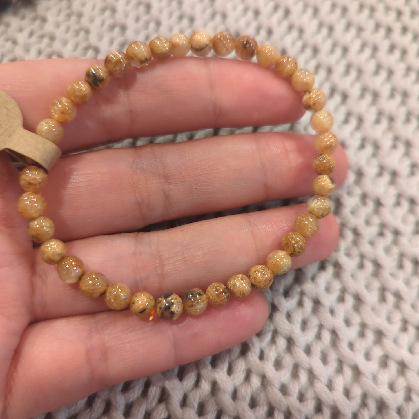 Golden Rutile Bead Bracelets 5mm