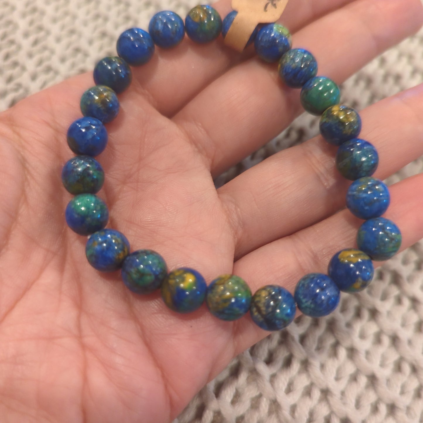 Azurite Crystal Bead Bracelet 8mm