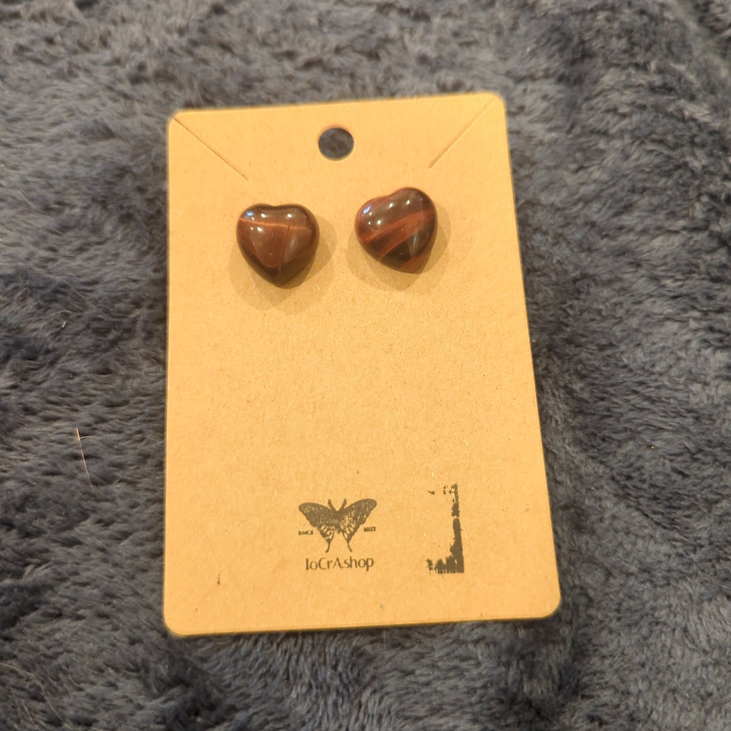 Red Tigers Eye Earrings on 925 Silver Posts