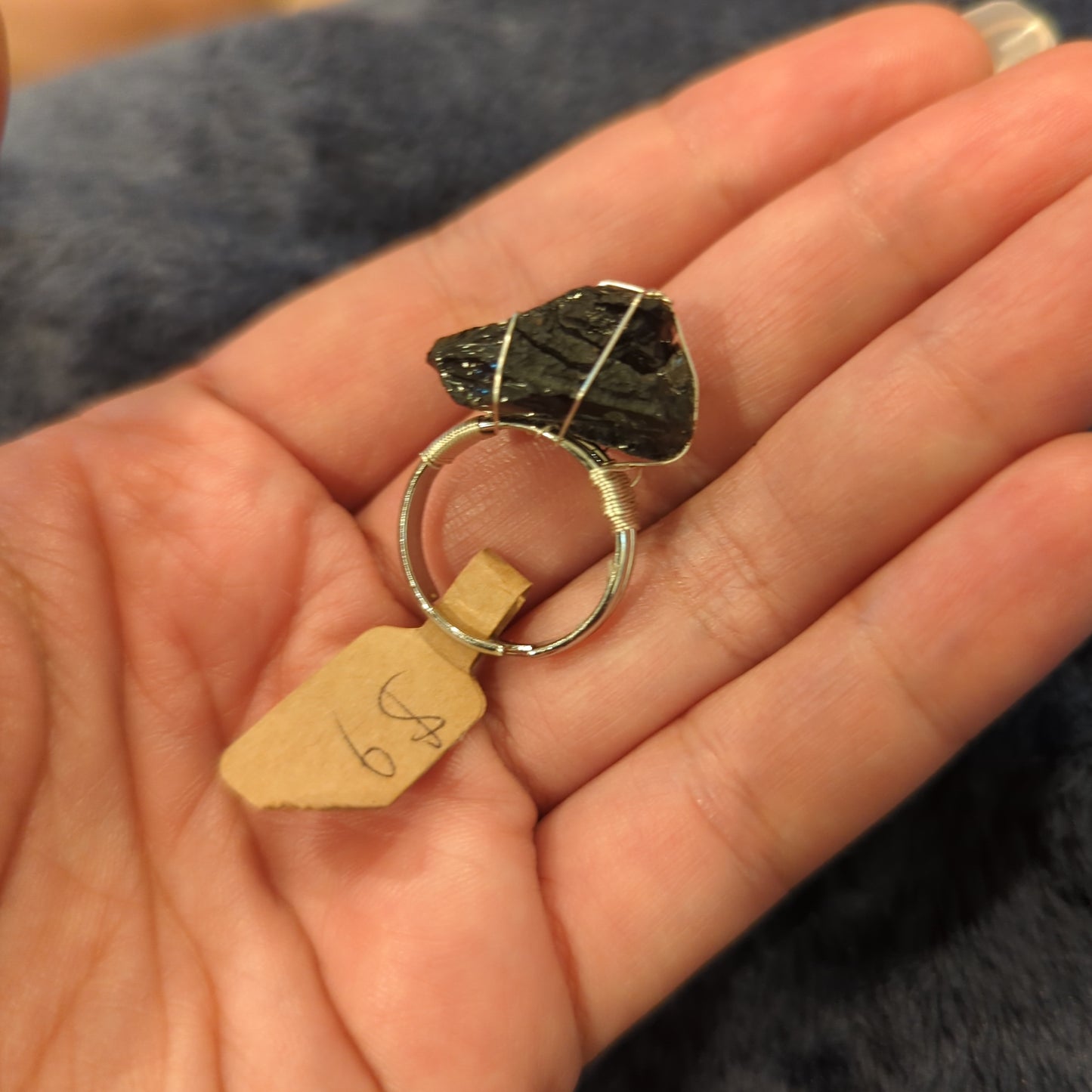 Obsidian Ring on Copper