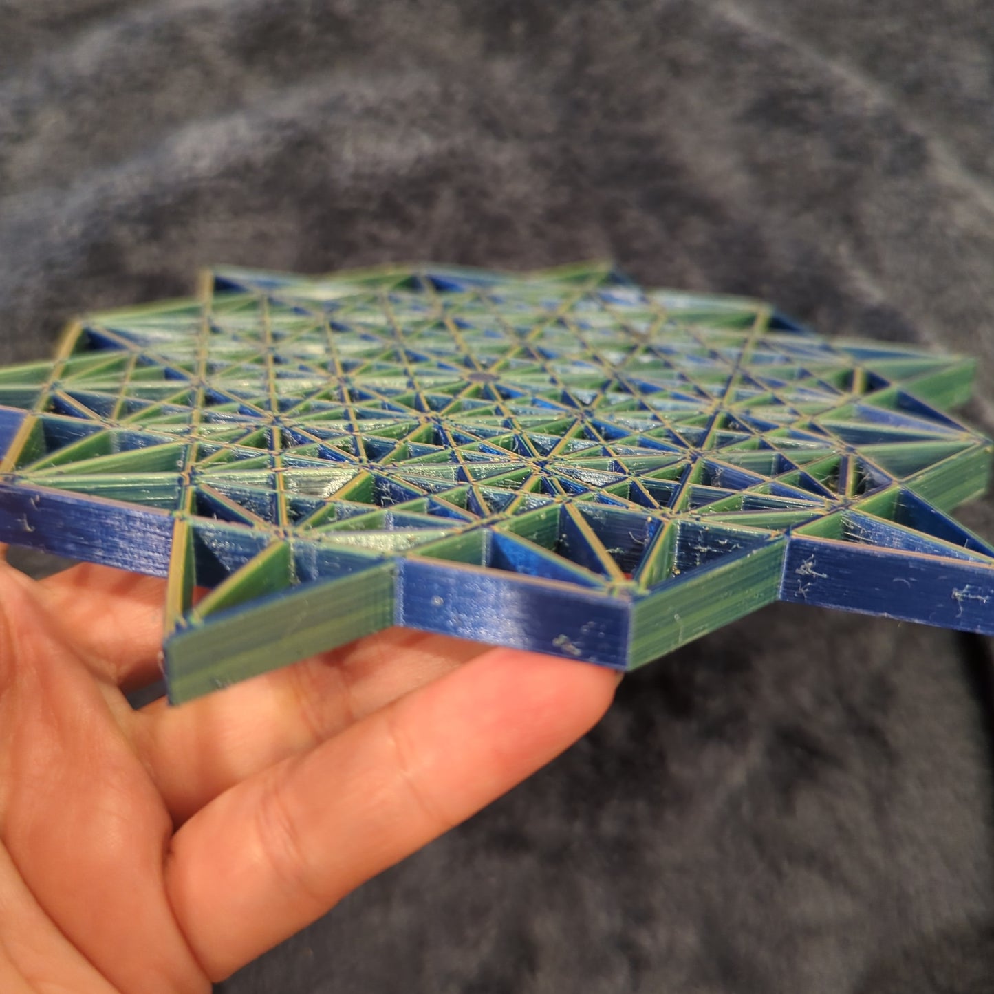 3D Printed Crystal Grid Made of PLA Renewable Plastic