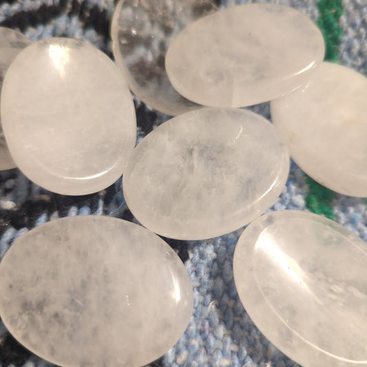 Clear Quartz Crystal Worry Stone or Pocket Rock