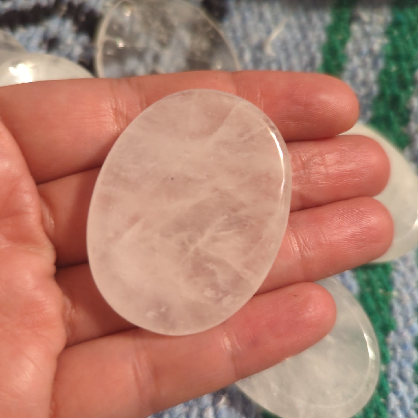 Clear Quartz Crystal Worry Stone or Pocket Rock