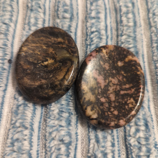 Rhodonite Crystal Worry Stone or Pocket Rock