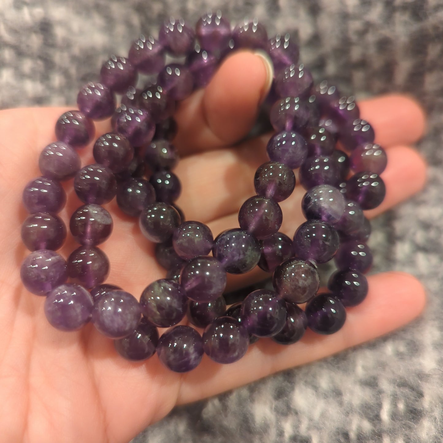 Amethyst Bead Bracelet 6mm, 8mm, 10mm