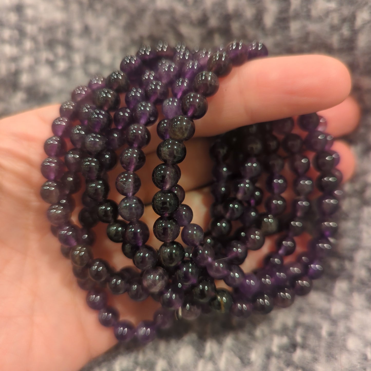 Amethyst Bead Bracelet 6mm, 8mm, 10mm