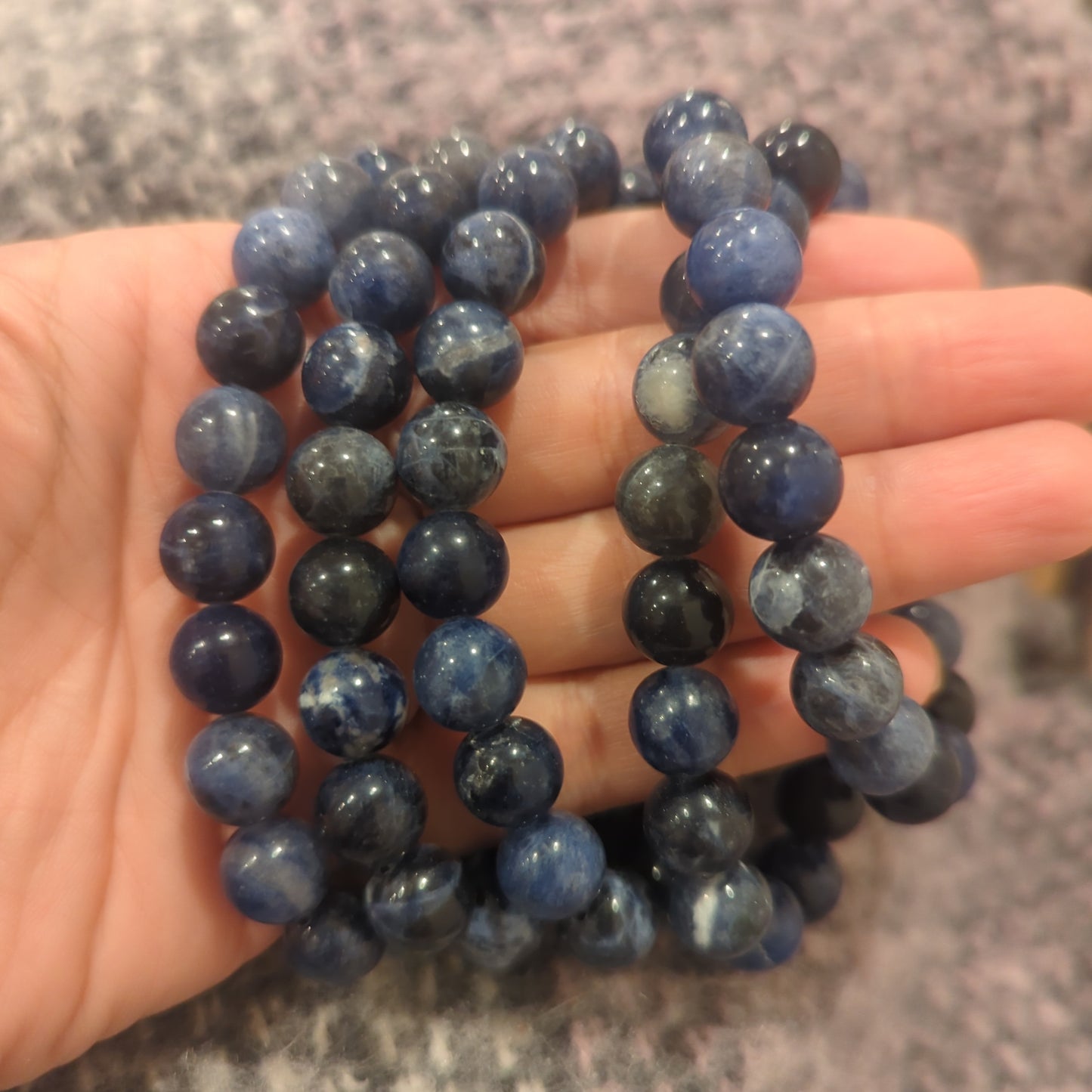 Sodalite Beaded Bracelet 4mm, 6mm, 8mm, 10mm