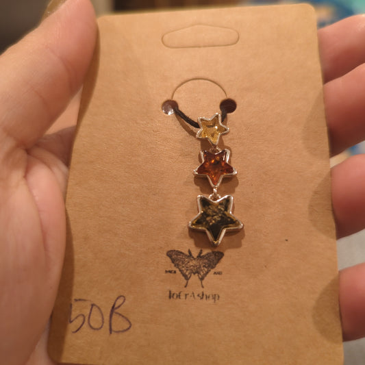 Amber Triple Star Pendant on 925 Silver