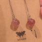 Strawberry Quartz Crystal Lantern Earrings