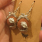 Red Sandstone Dragon Sphere Stainless Steel Hook Earrings