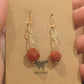 Nanhong Agate Earrings on Golden Color Hooks