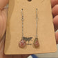 Watermelon Tourmaline Raw Drop Hook Earrings