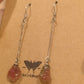 Watermelon Tourmaline Raw Drop Hook Earrings