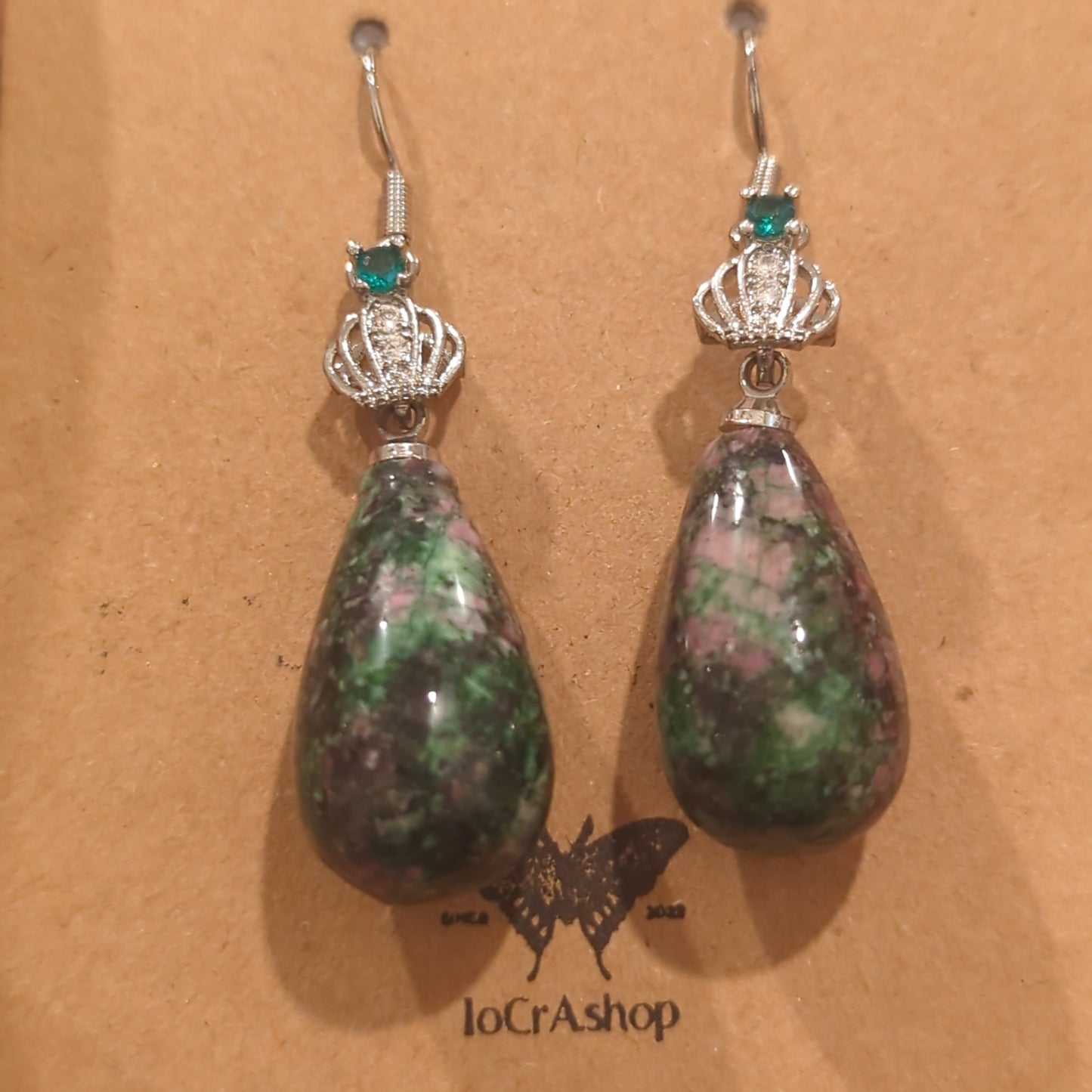 Ruby Zoicite Drop Earrings