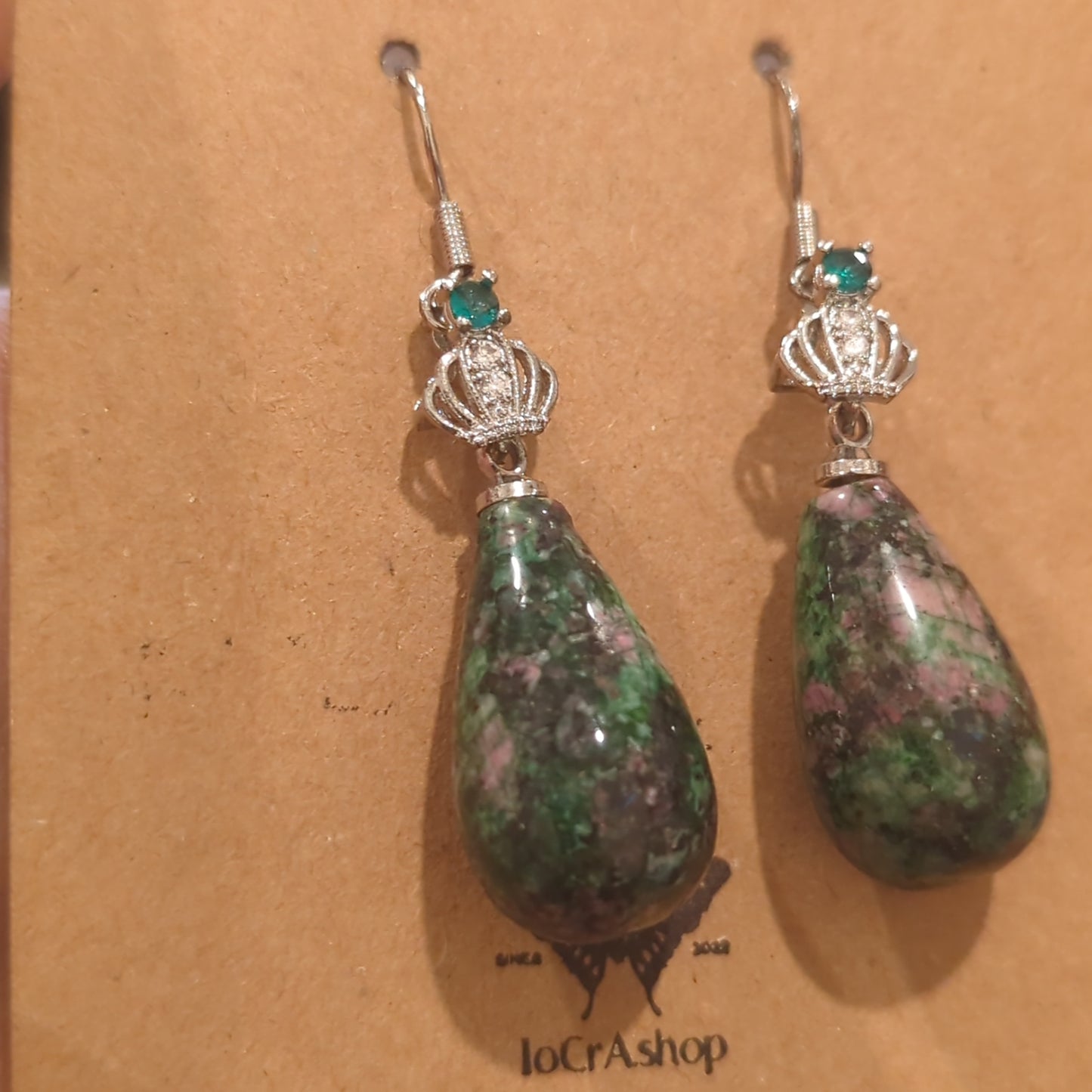 Ruby Zoicite Drop Earrings