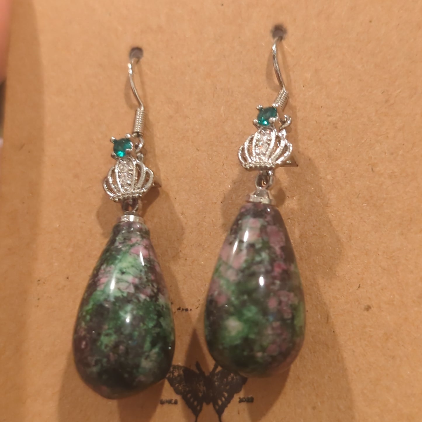 Ruby Zoicite Drop Earrings