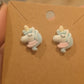 Unicorn Kawaii Flocked Fuzzy Resin Earrings with 925 Silver Posts