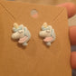 Unicorn Kawaii Flocked Fuzzy Resin Earrings with 925 Silver Posts