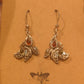 Two Tone Amber Butterfly Hook Earrings on 925 Silver