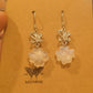 Rainbow White Moonstone Flower and Butterfly Hook Earrings on 925 Silver