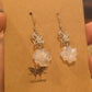 Rainbow White Moonstone Flower and Butterfly Hook Earrings on 925 Silver