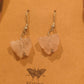 Rose Quartz Butterfly Crystal Earrings on Stainless Steel Hooks