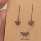 Watermelon Tourmaline Butterfly Drop Dangle Earrings