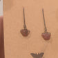 Watermelon Tourmaline Butterfly Drop Dangle Earrings