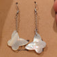 Mother of Pearl Butterfly Drop Dangle Earrings on 925 Silver