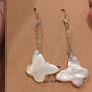 Mother of Pearl Butterfly Drop Dangle Earrings on 925 Silver