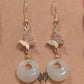 Jade Butterfly Drop Dangle Earrings on Golden Hooks