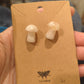 Flower Agate Mushroom 925 Silver Stud Earrings