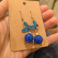 Lapis Lazuli Butterfly 925 Silver Gold Colored Hook Earrings