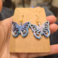 3D Printed Butterfly Dangle Earrings on 925 Silver Gold Colored Hooks