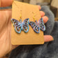 3D Printed Butterfly Dangle Earrings on 925 Silver Gold Colored Hooks