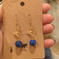 Lapis Lazuli Butterfly Gold Colored Hook Earrings