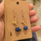 Lapis Lazuli Butterfly Gold Colored Hook Earrings