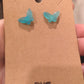 Amazonite Butterflies on 925 Silver Stud Earrings