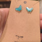 Amazonite Butterflies on 925 Silver Stud Earrings