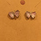 Fluorite Butterfly 925 Silver Stud Earrings