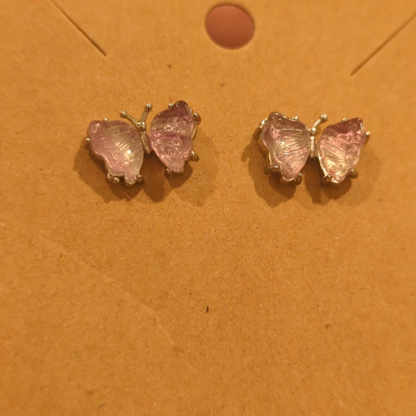 Fluorite Butterfly 925 Silver Stud Earrings