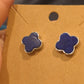 Lapis Lazuli Clover 925 Silver Stud Earrings