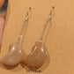 Peach Moonstone Crescent Moon Dangle Earrings on 925 Silver Hooks