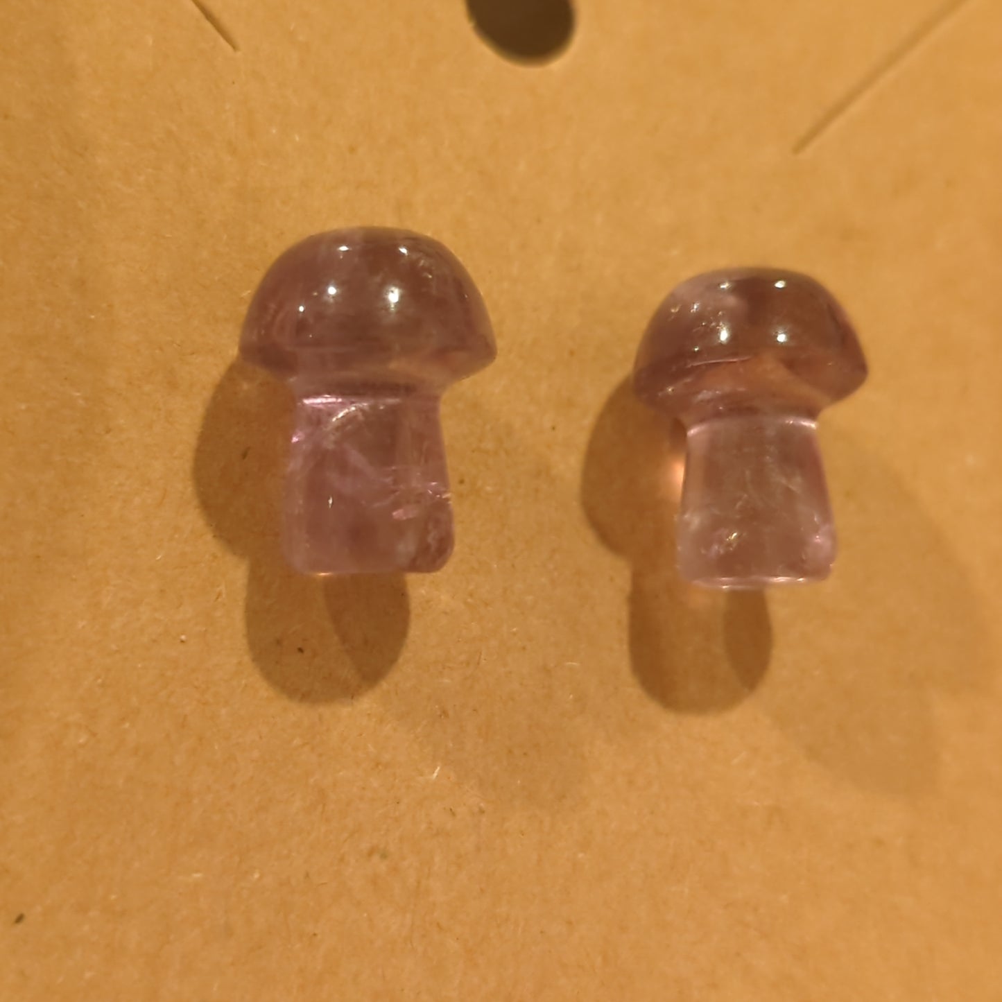 Amethyst Mushroom Earrings on 925 Silver Studs