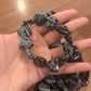 Snowflake Obsidian Heart Beaded Crystal Bracelet 3D Twist Pattern