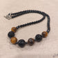 Vintage Tigers Eye and Black Bead Necklace