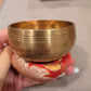 Bronze Singing Bowl with Wood Gong Hammer and Cloth Ring Holder