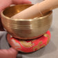 Bronze Singing Bowl with Wood Gong Hammer and Cloth Ring Holder