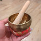 Bronze Singing Bowl with Wood Gong Hammer and Cloth Ring Holder