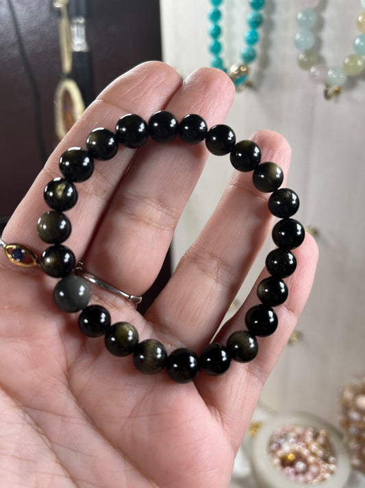 Golden Sheen Obsidian, High Quality Bracelet